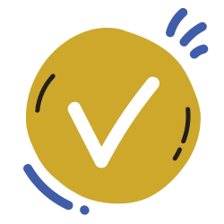 A graphic icon of a check